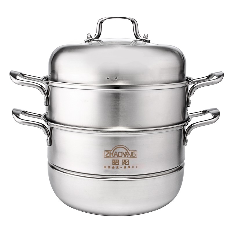 3 Tier Stainless Steel Steamer Thick Induction Pot...