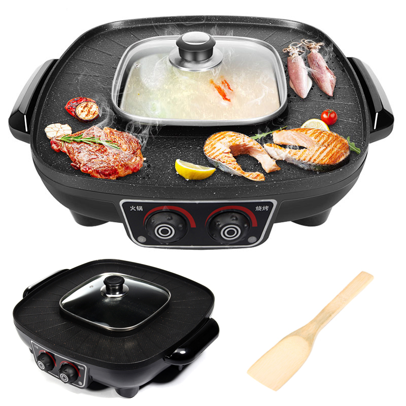 3L Multifunctional Electric BBQ Grill Pan Large Gr...