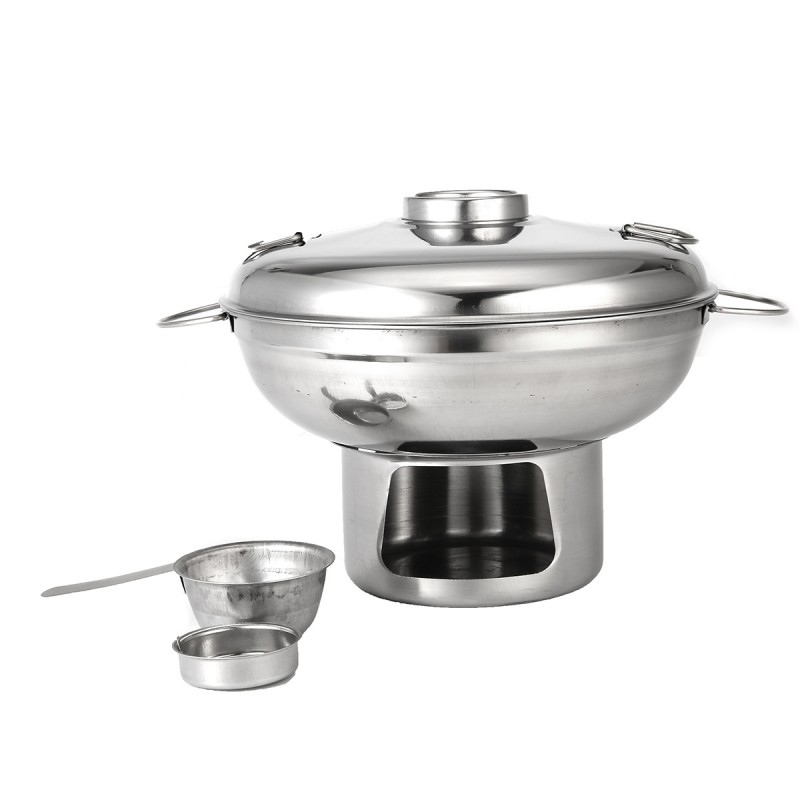 22cm Stainless Steel Shabu Hot Pot Multi-Cooker Wi...