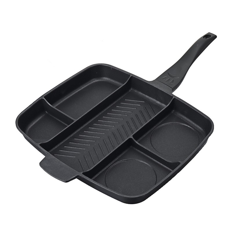 5 In 1 Multifunction Non-Stick Divided Grill Fryin...