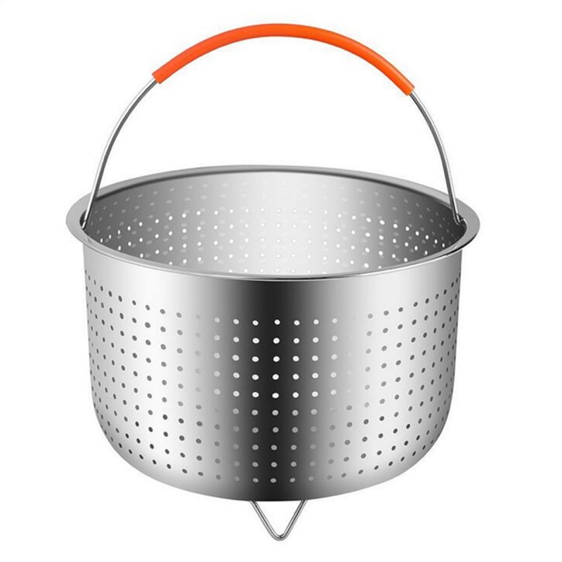 8 Qt Stainless Steel Silicone Handle Steamer Baske...