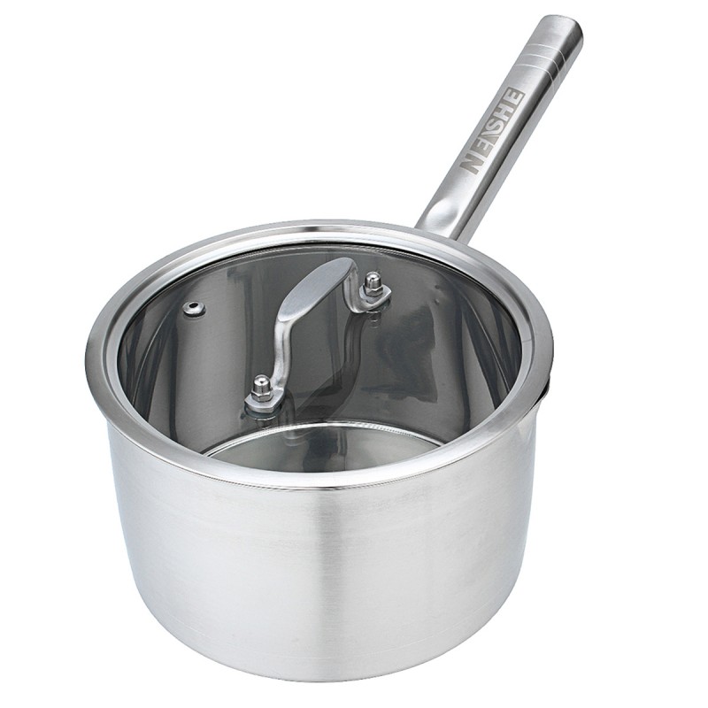 18cm Saucepan with Lid Stainless Steel Induction C...