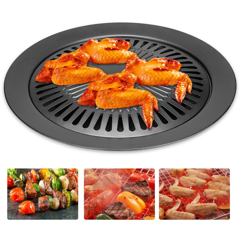 Smokeless Stovetop BBQ Grill Pan Stainless steel C...