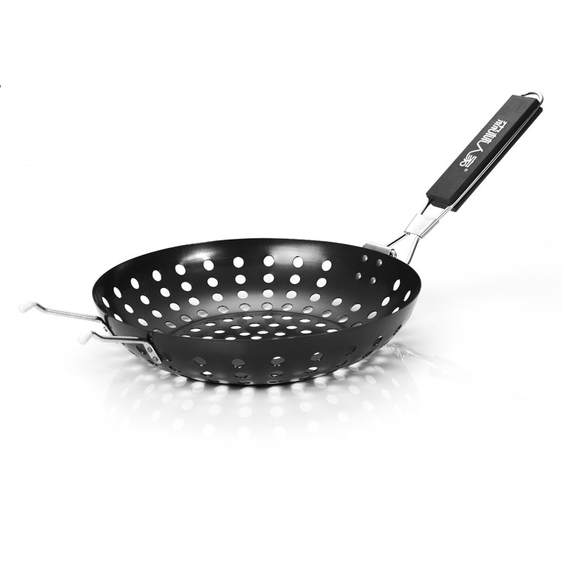 Non Stick BBQ Grilling Skillet with Folding Handle...