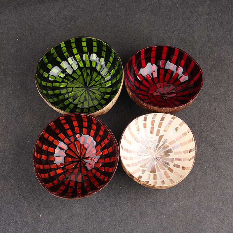 Colourful Natural Coconut Shell Bowl Eco-friendly ...