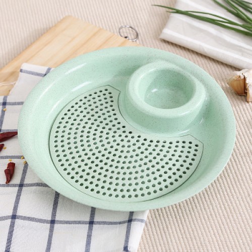 Straw Creative Dumpling Vinegar Dish Double Dribbling Microwave Home Plate Boiled Dumplings Fruit Plate