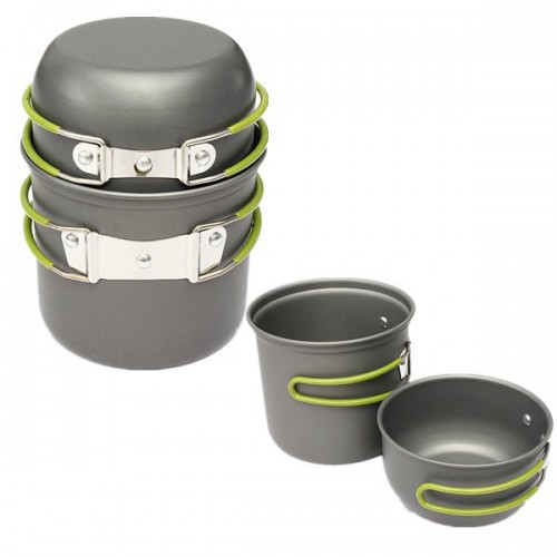 2 Pcs Outdoor Camping Picnic Cookware Cook Pot Bowl