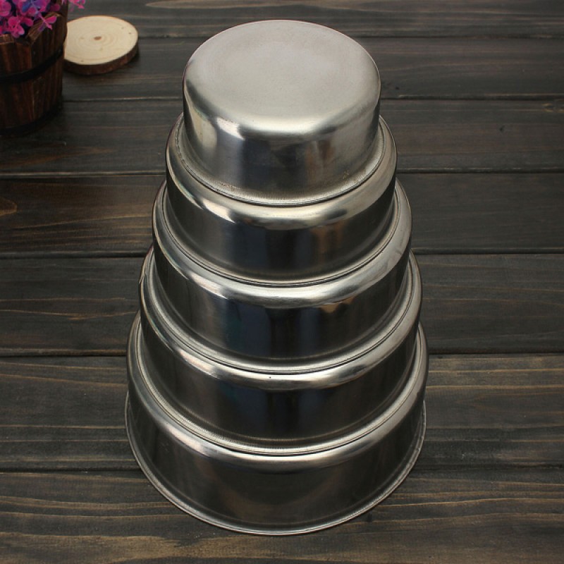 5pcs Stainless Steel Food Container Bowls Crisper ...