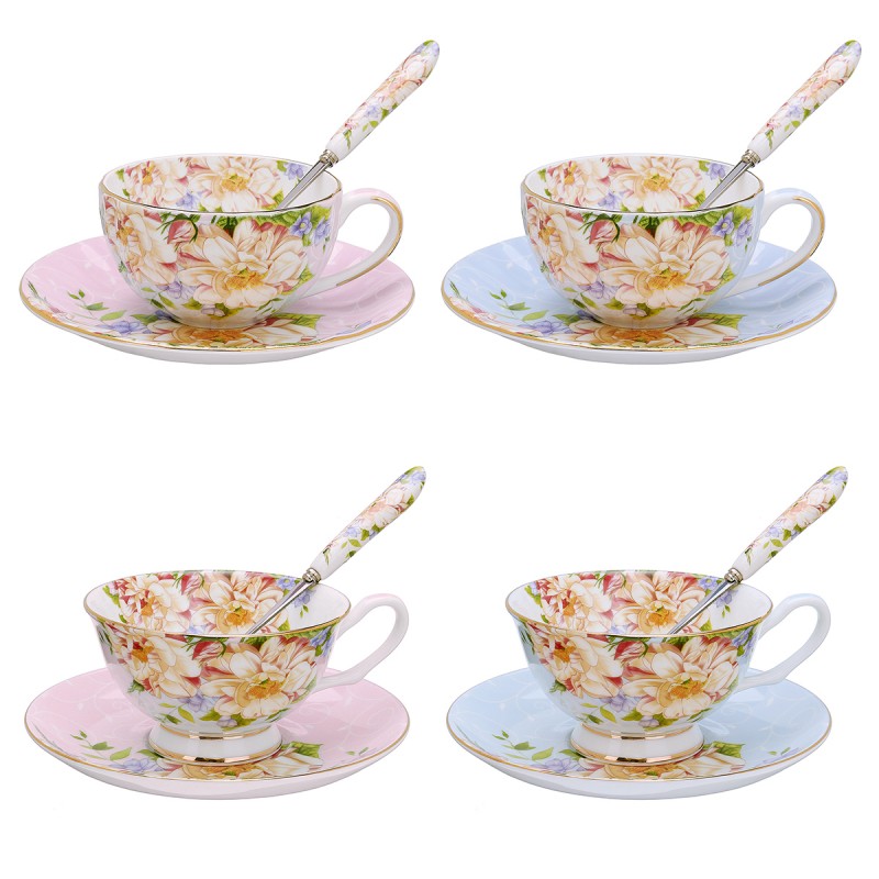 3Pcs/Set Fashion British Bone China Coffee Cup Sau...