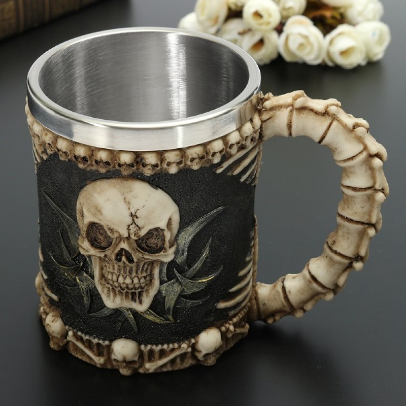 Bones Fiendish 3D Tankard Mug Drinking Cup Coffee ...