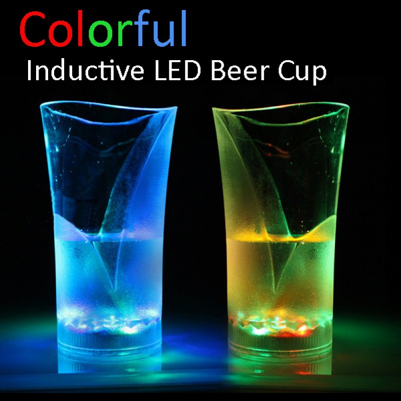 Inductive LED Water Beer Cup Colorful Vase Shape N...