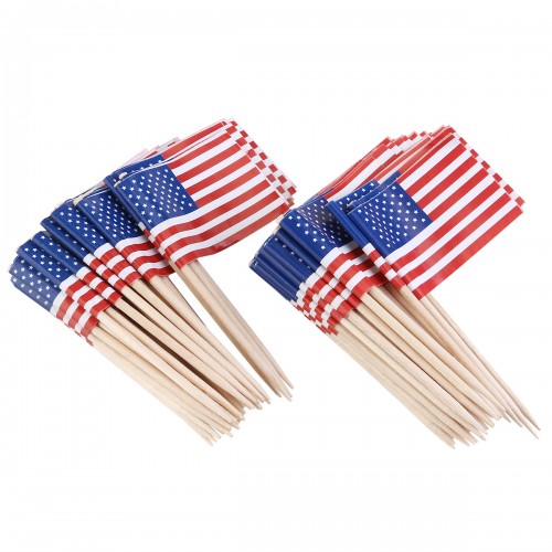 50 Pcs/Lot Flag Fruit Toothpick Paper Flag Food Picks Cake Toothpicks World-Cup Fruit Sticks