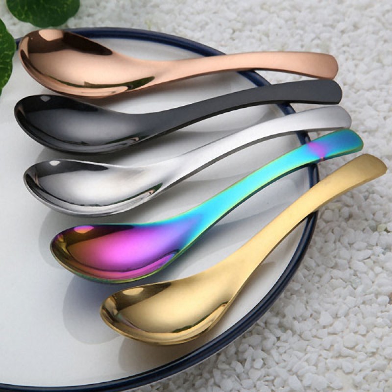 Rainbow Stainless Steel Chinese Spoon Round Earl S...