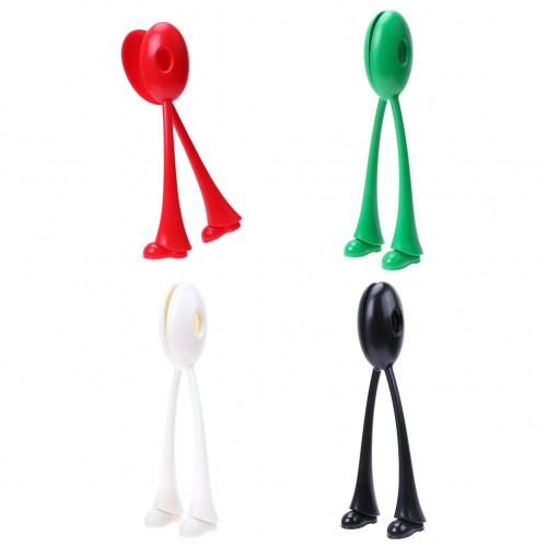 KC-W001  2 sticks/set 2 in 1 Creative Stand Unique Kitchen Tool Fruit Salad Soup Plastic Spoon