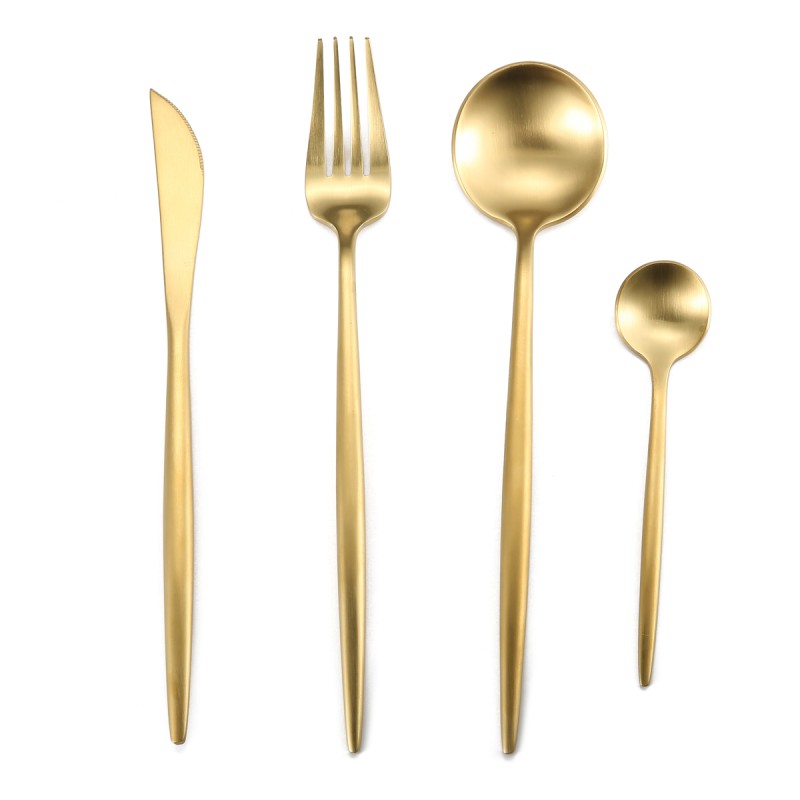 4 Piece Stainless Steel Flatware Set Including For...