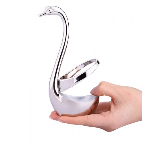 5 PCS Coffee Spoon + Swan Shape Design Knife Fruit Food Dinnerware Base Holder Elegant Kitchen Tableware Set